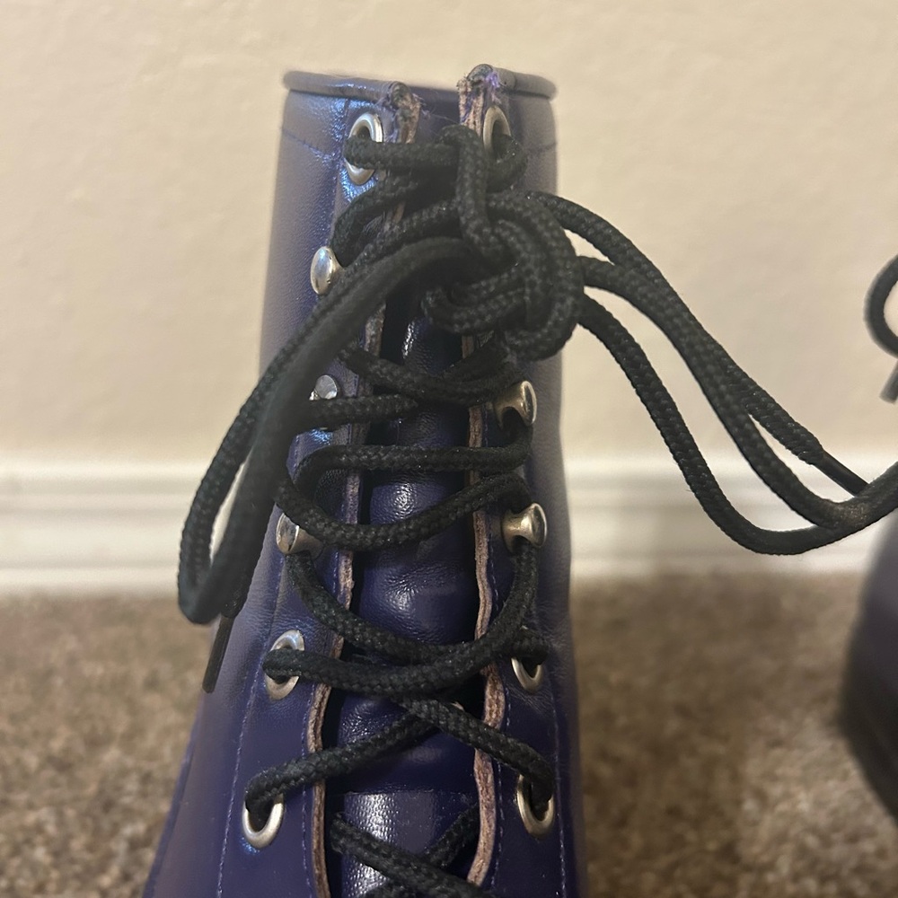 Purple Vintage Lace Up Lady Justin Ropers - Picture 4 of 5